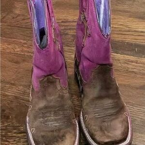 Ariat kids Pink and‎ Brown cowgirl Boots